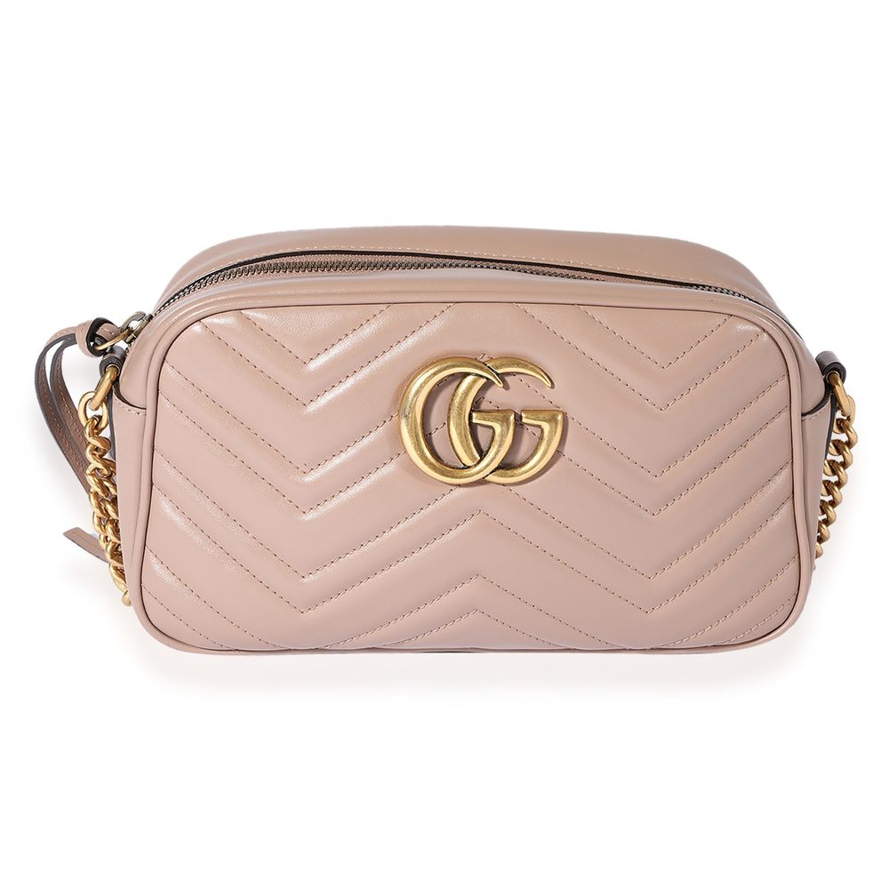 Gucci Dusty Pink Matelass√© Leather Small Marmont Shoulder Bag